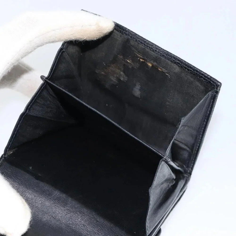 CHANEL Wallet Grained Calf Skin Black Gold CC Auth fm4996 - Picture 12 of 16